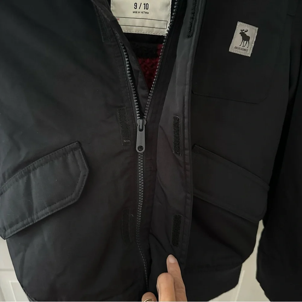Abercrombie Ultra Bomber Hooded Winter Coat Jacket Black